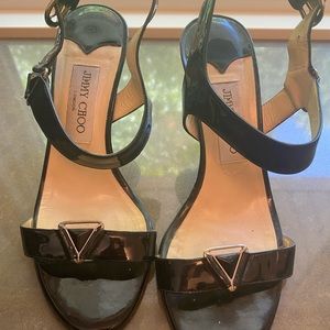 Jimmy Choo Size 7 Black Strappy Heels
